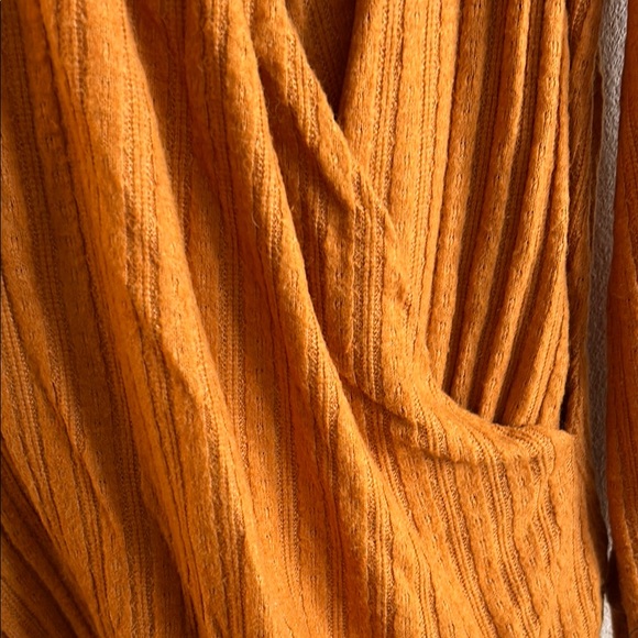 Rust Orange Ribbed Cardigan - Picture 4 of 5